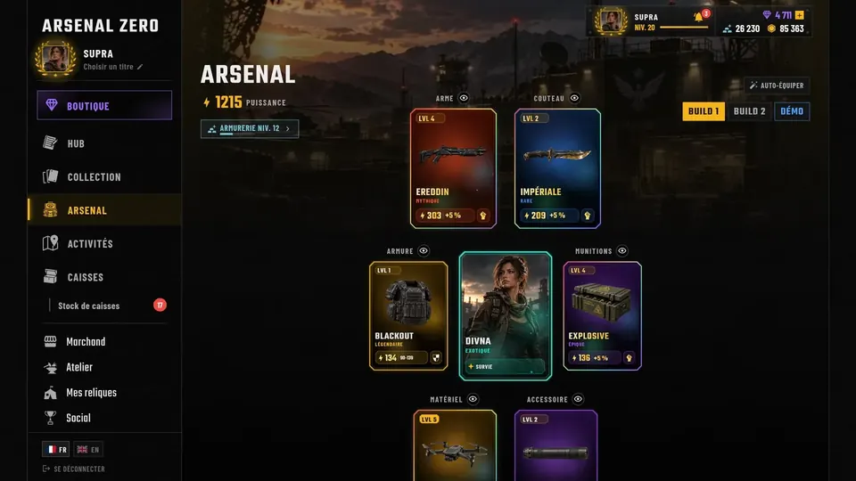 L’Arsenal d’Arsenal Zero et ses emplacements